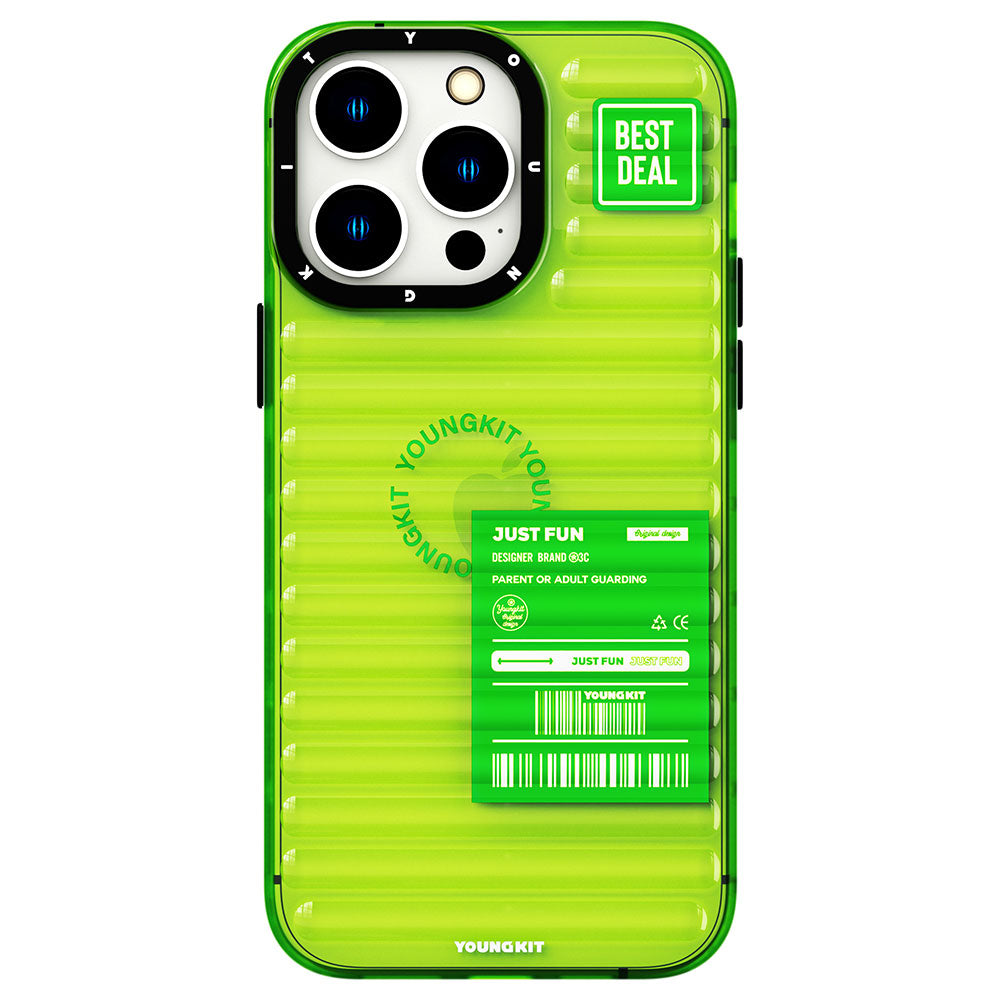 iPhone 14 Pro Kılıf Şeffaf Renkli Tasarım YoungKit Fluorite Serisi Kılıf Siyah
