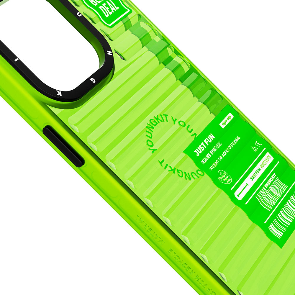 iPhone 14 Pro Kılıf Şeffaf Renkli Tasarım YoungKit Fluorite Serisi Kılıf Siyah