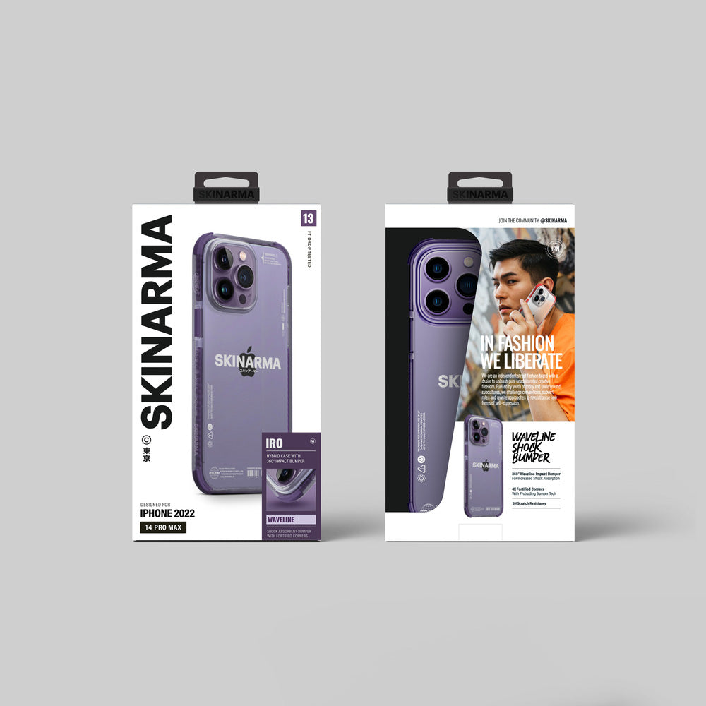 iPhone 14 Pro Kılıf SkinArma Şeffaf Airbag Tasarımlı Iro Kılıf Mor