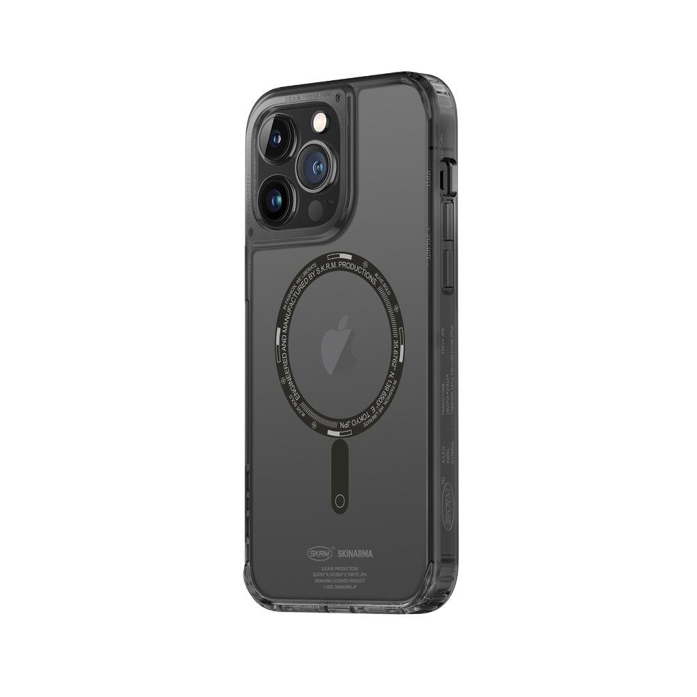 iPhone 14 Pro Kılıf SkinArma Şeffaf Airbag Tasarımlı Magsafe Şarj Özellikli Saido Kılıf Füme