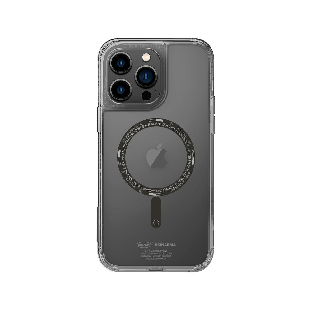 iPhone 14 Pro Kılıf SkinArma Şeffaf Airbag Tasarımlı Magsafe Şarj Özellikli Saido Kılıf Füme
