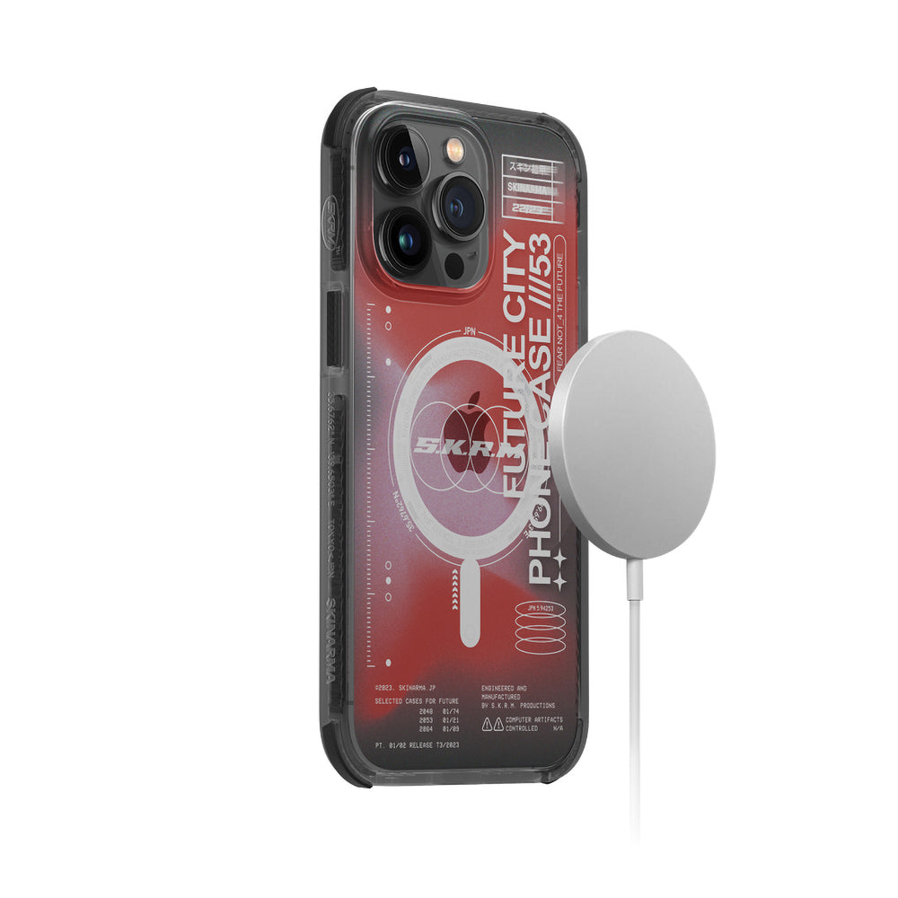 iPhone 14 Pro Kılıf SkinArma Şeffaf Airbag Tasarımlı Magsafe Şarj Özellikli Shorai Kılıf Mor