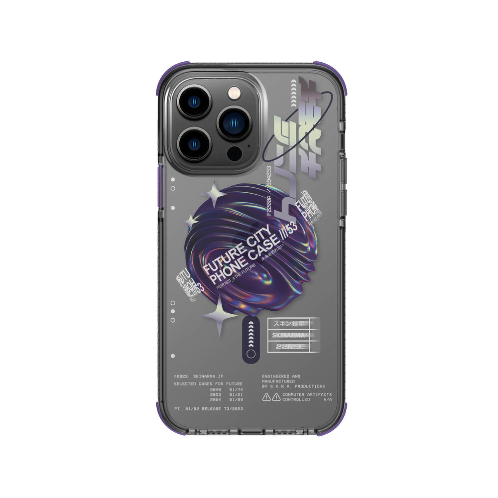 iPhone 14 Pro Kılıf SkinArma Şeffaf Airbag Tasarımlı Magsafe Şarj Özellikli Shorai Kılıf Mor