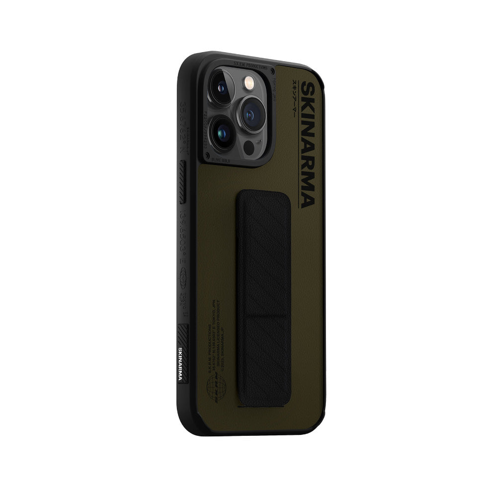 iPhone 14 Pro Kılıf SkinArma Standlı Deri Görünümlü Gyo Kılıf Mavi