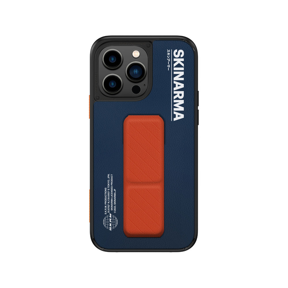 iPhone 14 Pro Kılıf SkinArma Standlı Deri Görünümlü Gyo Kılıf Mavi