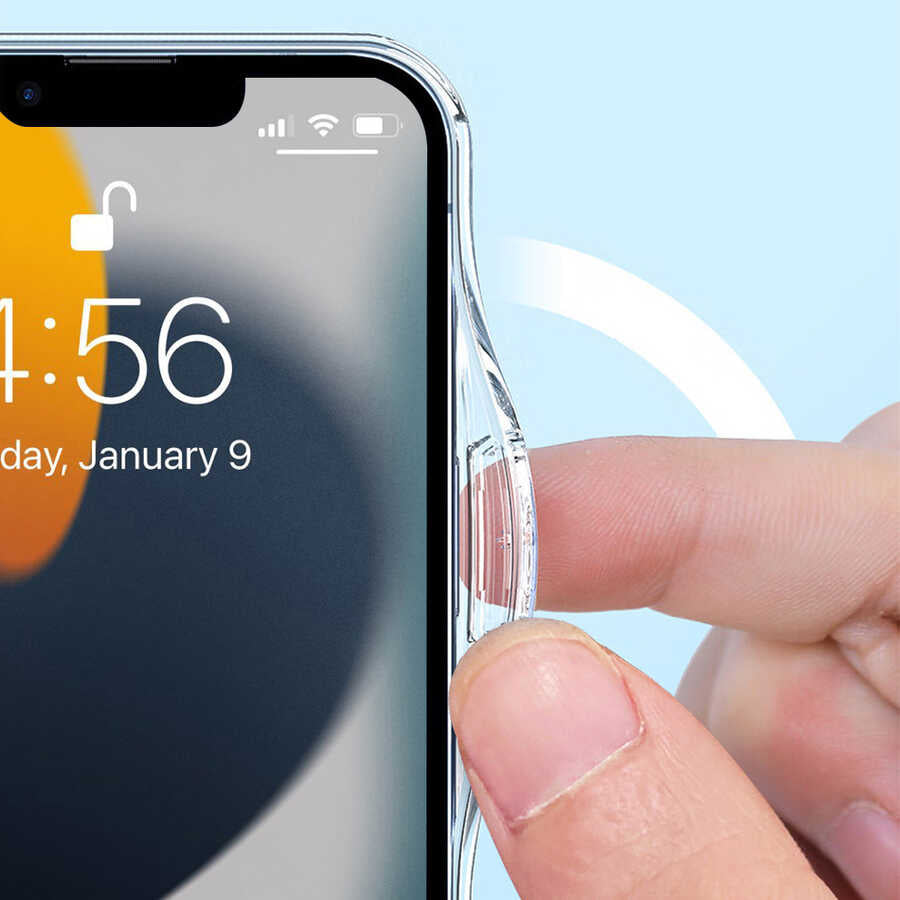iPhone 14 Pro Kılıf Standlı Magsafe Wireless Şarj Özellikli Wiwu Aurora Serisi Kılıf Renksiz