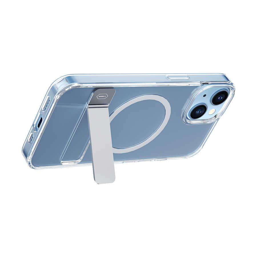 iPhone 14 Pro Kılıf Standlı Magsafe Wireless Şarj Özellikli Wiwu Aurora Serisi Kılıf Renksiz