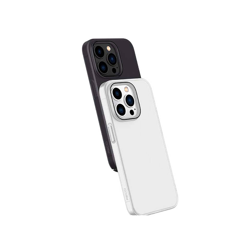 iPhone 14 Pro Kılıf Ultra İnce Mat PC Arka Yüzey Recci Elite Serisi Kılıf Gri