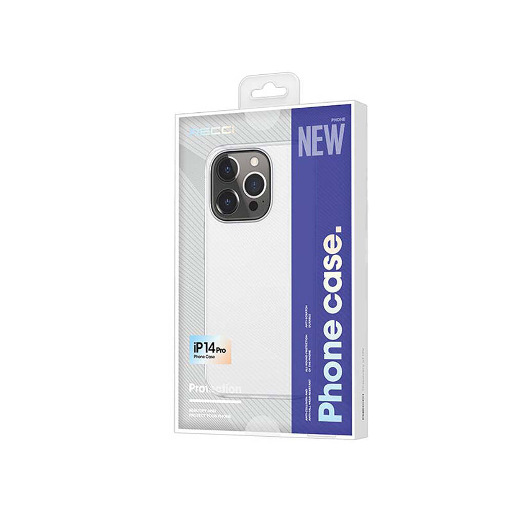 iPhone 14 Pro Kılıf Ultra İnce Mat PC Arka Yüzey Recci Elite Serisi Kılıf Gri