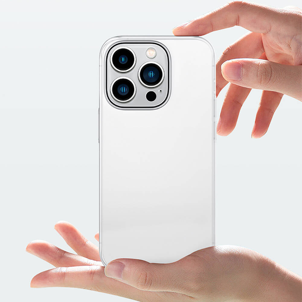 iPhone 14 Pro Kılıf Ultra İnce Mat PC Arka Yüzey Recci Elite Serisi Kılıf Gri