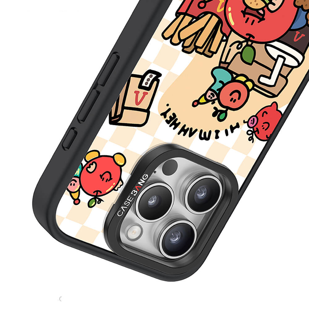 iPhone 14 Pro Magsafe Şarj Özellikli Casebang Ahhey Serisi Arka Panel Pembe