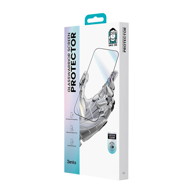iPhone 14 Pro Max Benks Glass Warrior HD 0.3mm Cam Ekran Koruyucu + Kolay Uygulama Aparatlı Siyah