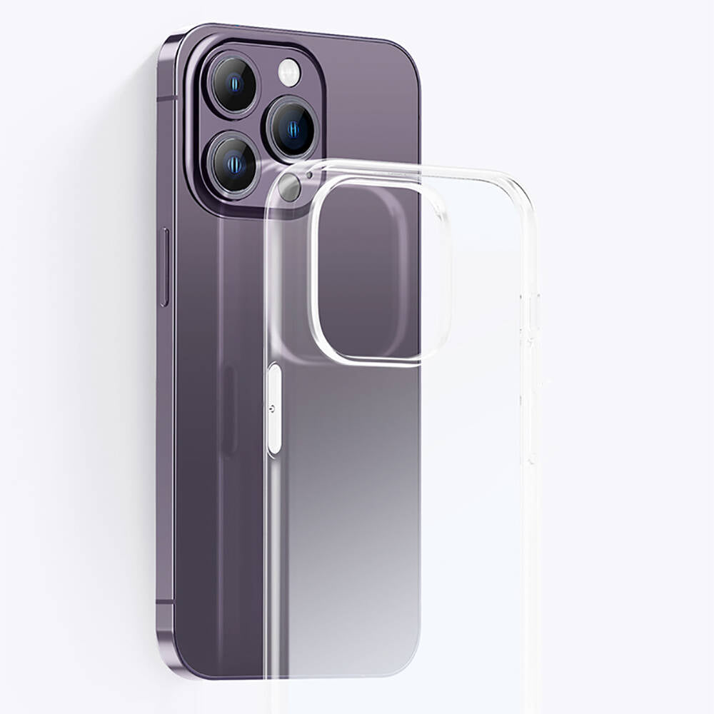 iPhone 14 Pro Max Kılıf Airbagli Şeffaf Darbe Emici Silikon Tasarımlı Recci Clarity Serisi Kılıf Şeffaf