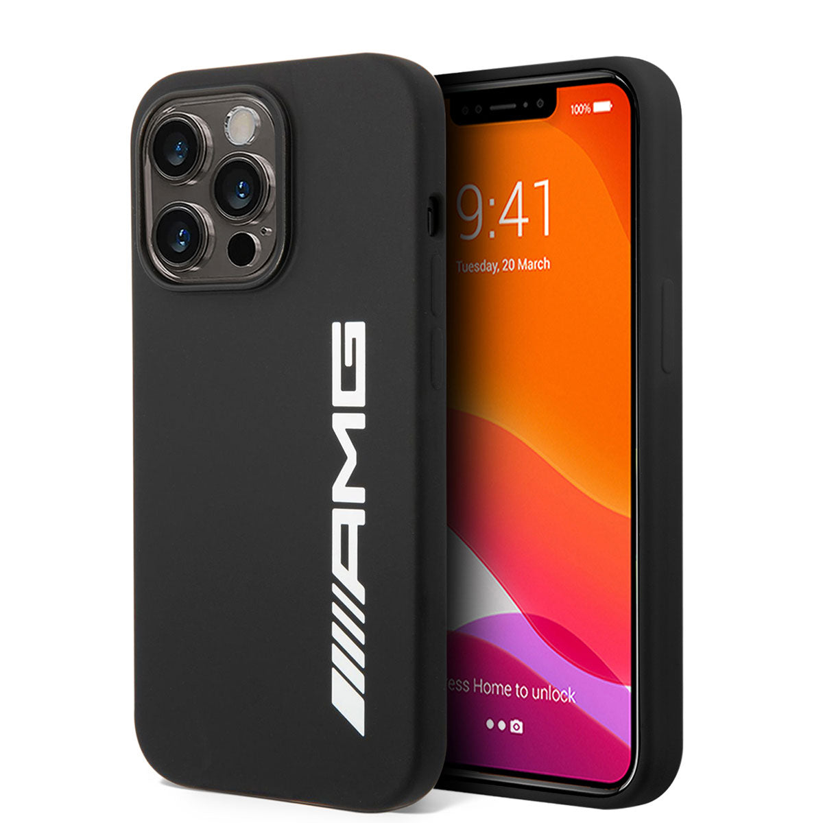 iPhone 14 Pro Max Kılıf AMG Magsafe Şarj Özellikli Büyük Logo Dizayn Kılıf Siyah
