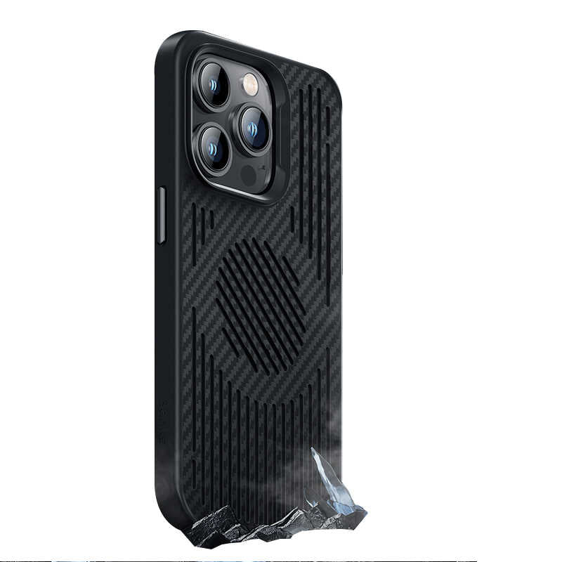 iPhone 14 Pro Max Kılıf Benks Magnetic Cooling Kevlar Soğutucu Özellikli Telefon Kılıfı Siyah