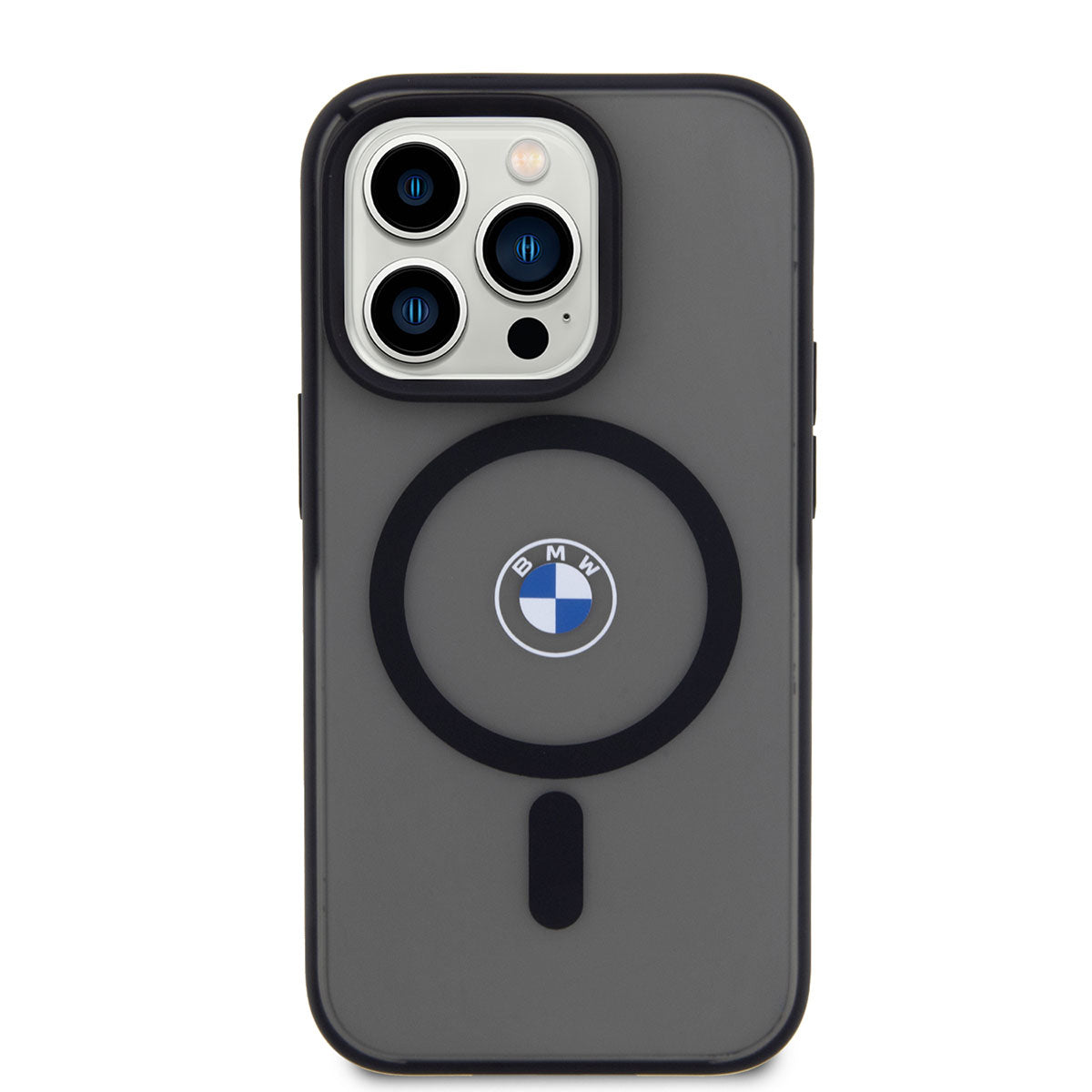 iPhone 14 Pro Max Kılıf BMW Magsafe Şarj Özellikli Transparan Logolu İmza Dizayn Kılıf Siyah