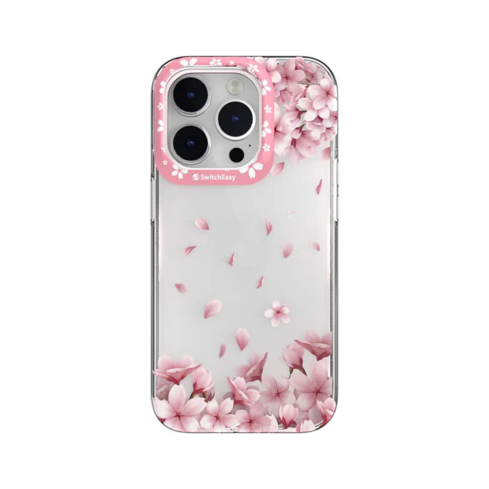 iPhone 14 Pro Max Kılıf Çift IMD Baskılı Lisanslı Switcheasy Artist Sakura Kılıf Pembe