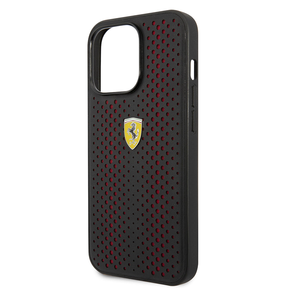 iPhone 14 Pro Max Kılıf Ferrari Deri Sarı Noktalı Dizayn Kılıf Sarı
