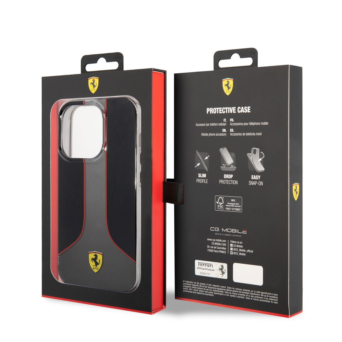 iPhone 14 Pro Max Kılıf Ferrari Gradient Baskılı Dizayn Kılıf Siyah