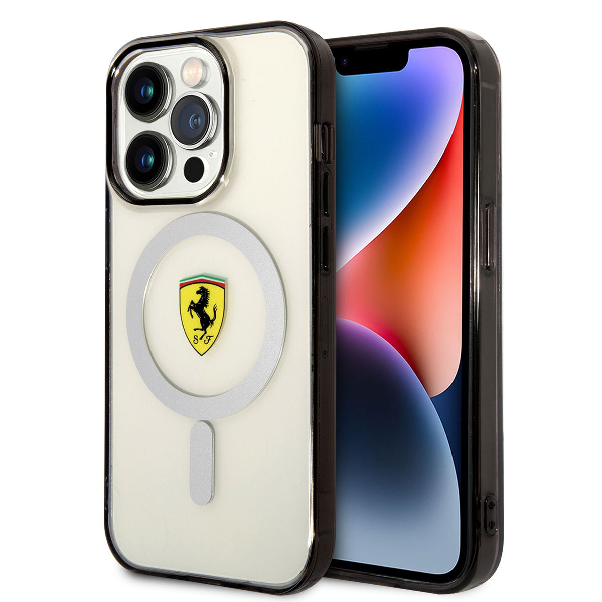 iPhone 14 Pro Max Kılıf Ferrari Magsafe Şarj Özellikli Transparan Dizayn Kılıf Renksiz