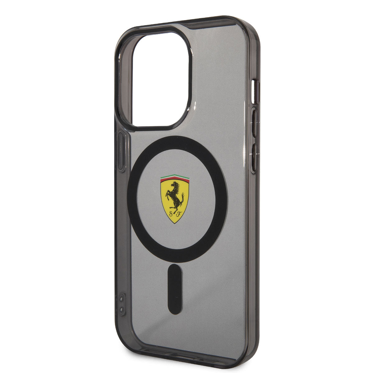 iPhone 14 Pro Max Kılıf Ferrari Magsafe Şarj Özellikli Yarı Transparan Dizayn Kılıf Sarı