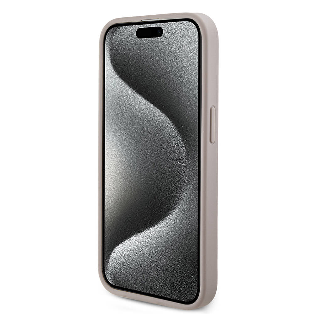 Apple iPhone 14 Pro Max Kılıf Guess Orjinal Lisanslı Magsafe Şarj Özellikli PU Halkalı 4G Desenli Yazı Logolu Kapak Siyah
