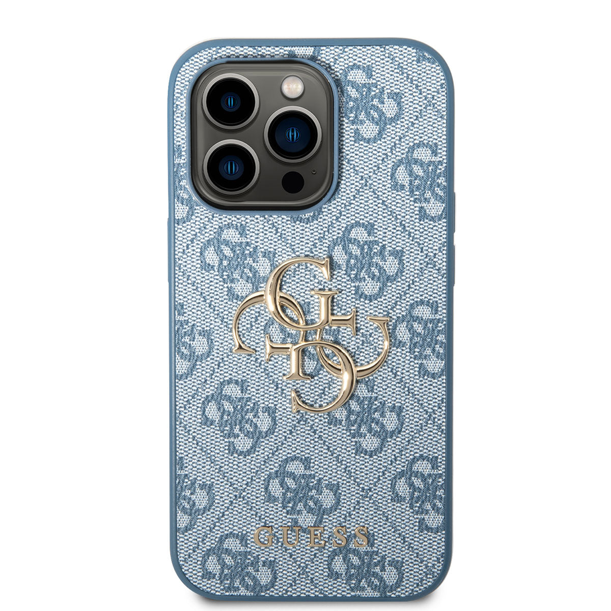 Apple iPhone 14 Pro Max Kılıf GUESS PU Deri Büyük Metal Logo Dizaynlı Kapak Kahverengi
