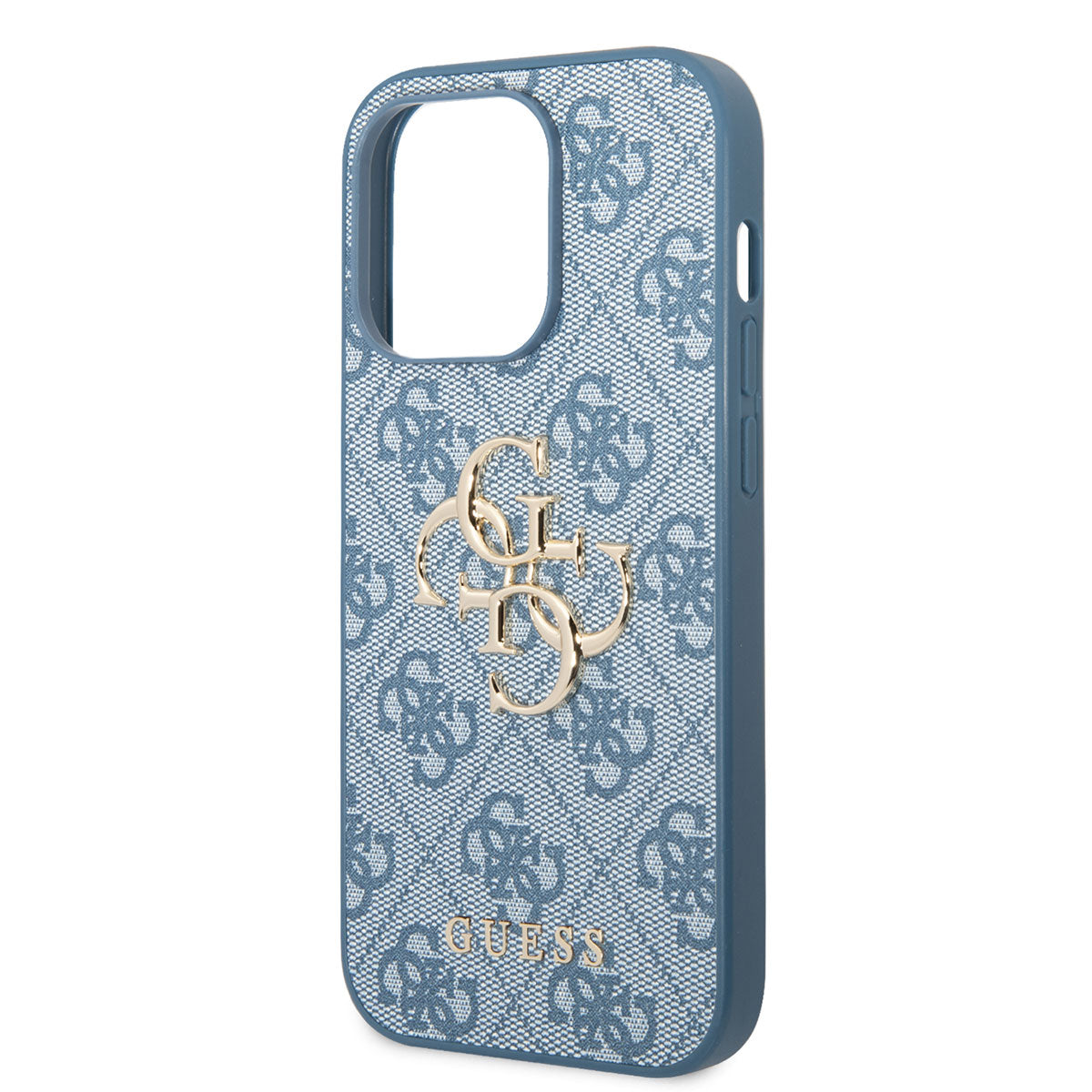 Apple iPhone 14 Pro Max Kılıf GUESS PU Deri Büyük Metal Logo Dizaynlı Kapak Pembe