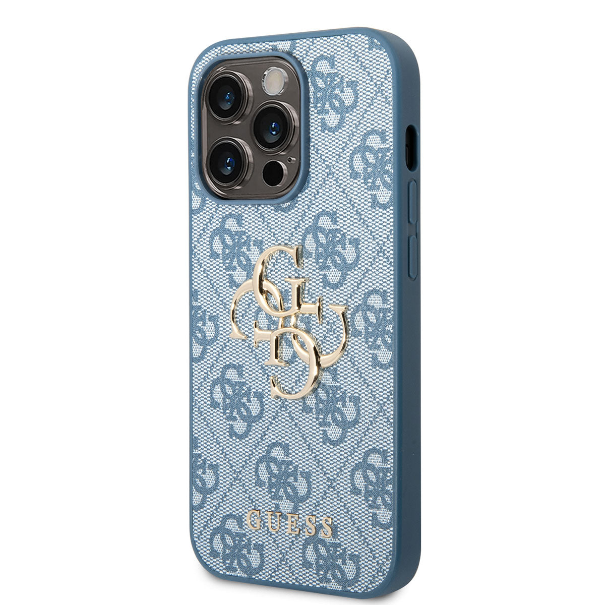 Apple iPhone 14 Pro Max Kılıf GUESS PU Deri Büyük Metal Logo Dizaynlı Kapak Kahverengi