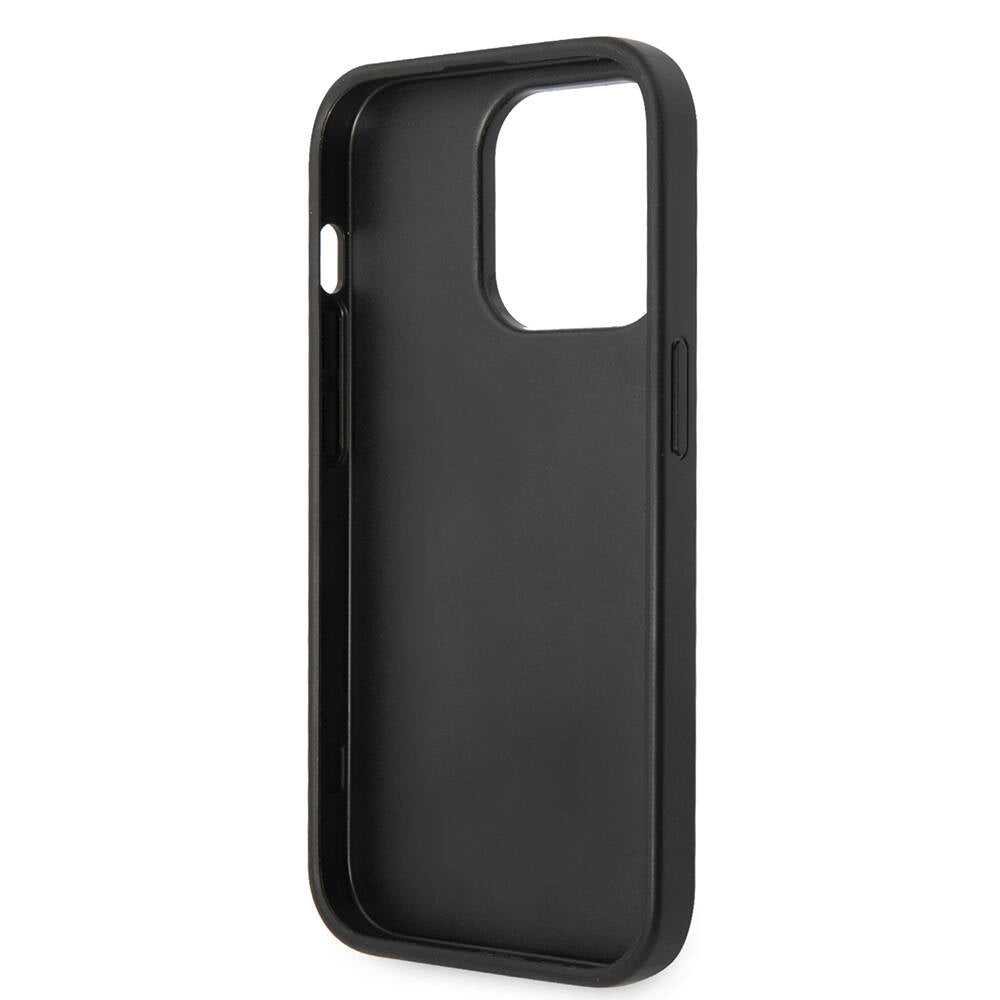 Apple iPhone 14 Pro Max Kılıf GUESS PU Deri Büyük Metal Logo Dizaynlı Kapak Pembe