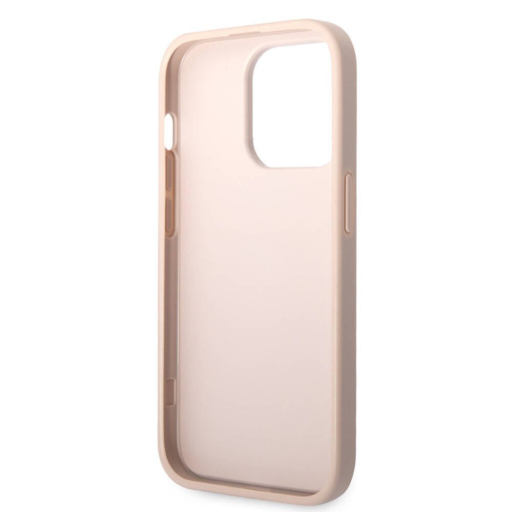 Apple iPhone 14 Pro Max Kılıf GUESS PU Deri Büyük Metal Logo Dizaynlı Kapak Kahverengi