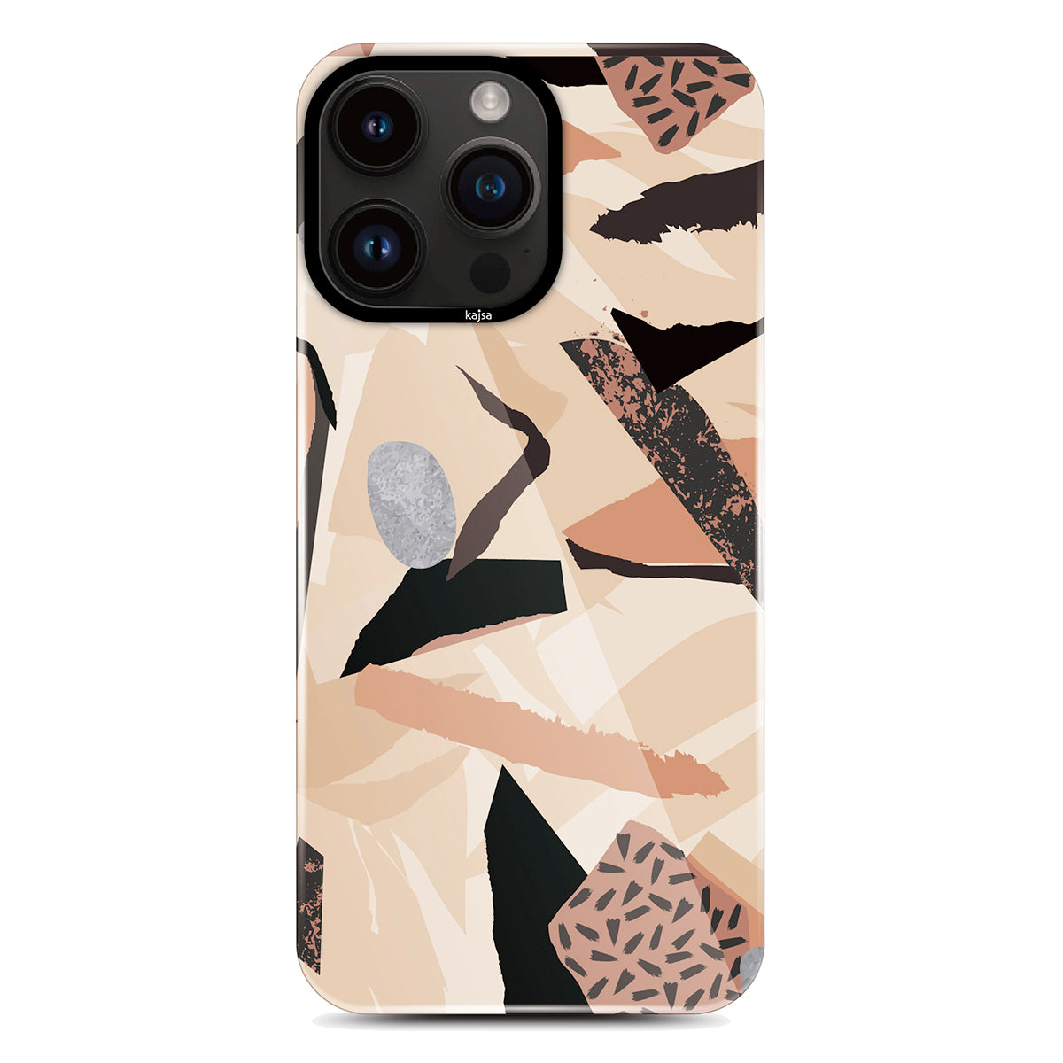 iPhone 14 Pro Max Kılıf HD Desenli Kajsa Shield Plus Flower Graphic Serisi Kılıf Krem