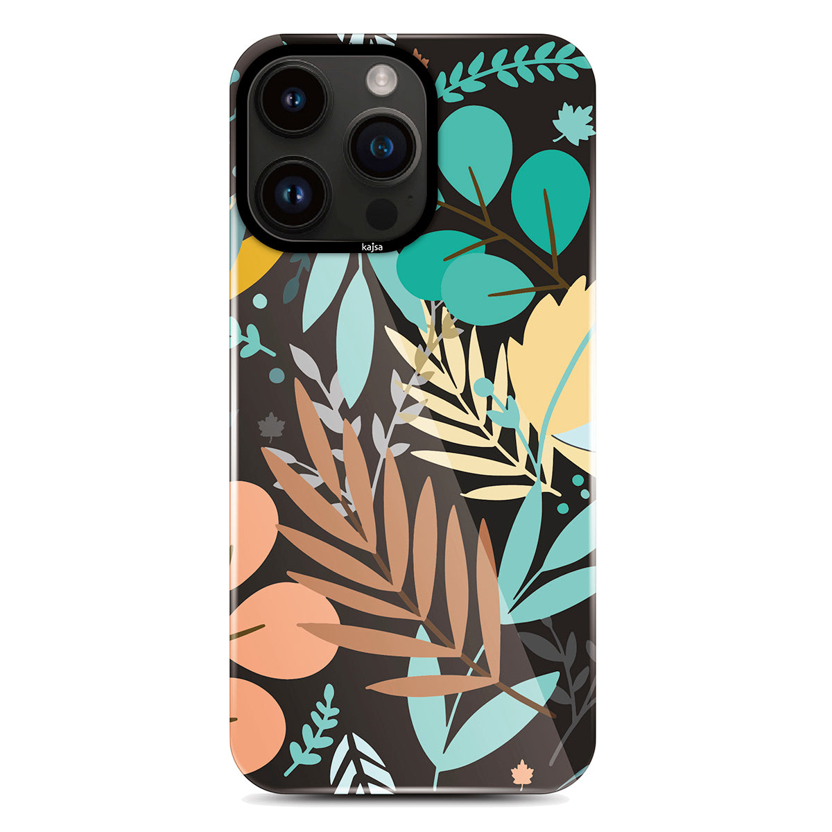 iPhone 14 Pro Max Kılıf HD Desenli Kajsa Shield Plus Flower Graphic Serisi Kılıf Siyah