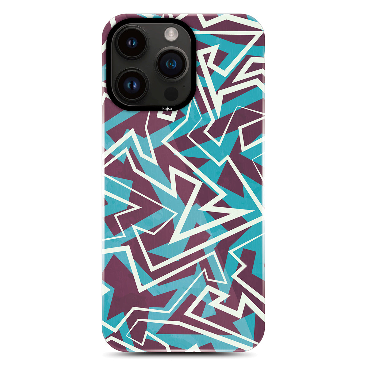 iPhone 14 Pro Max Kılıf HD Desenli Kajsa Shield Plus Grafiti Serisi Kılıf Mor