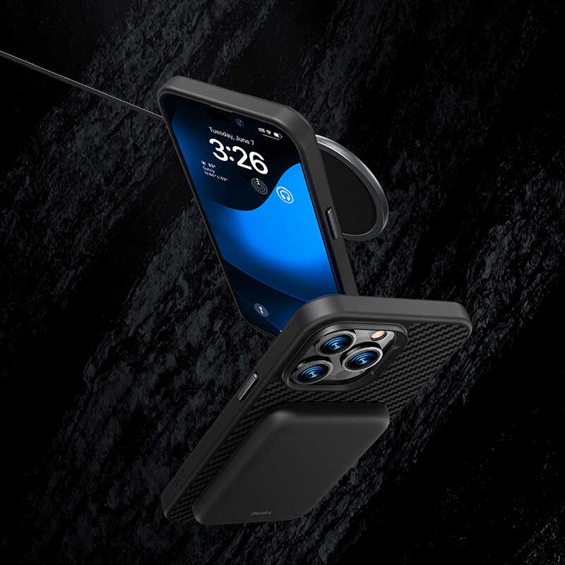 iPhone 14 Pro Max Kılıf Karbon Fiber Benks Civilian Aramid Protective Kılıf Siyah