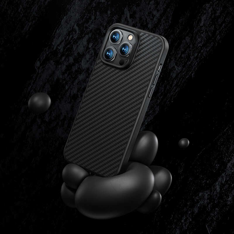 iPhone 14 Pro Max Kılıf Karbon Fiber Benks Civilian Aramid Protective Kılıf Siyah