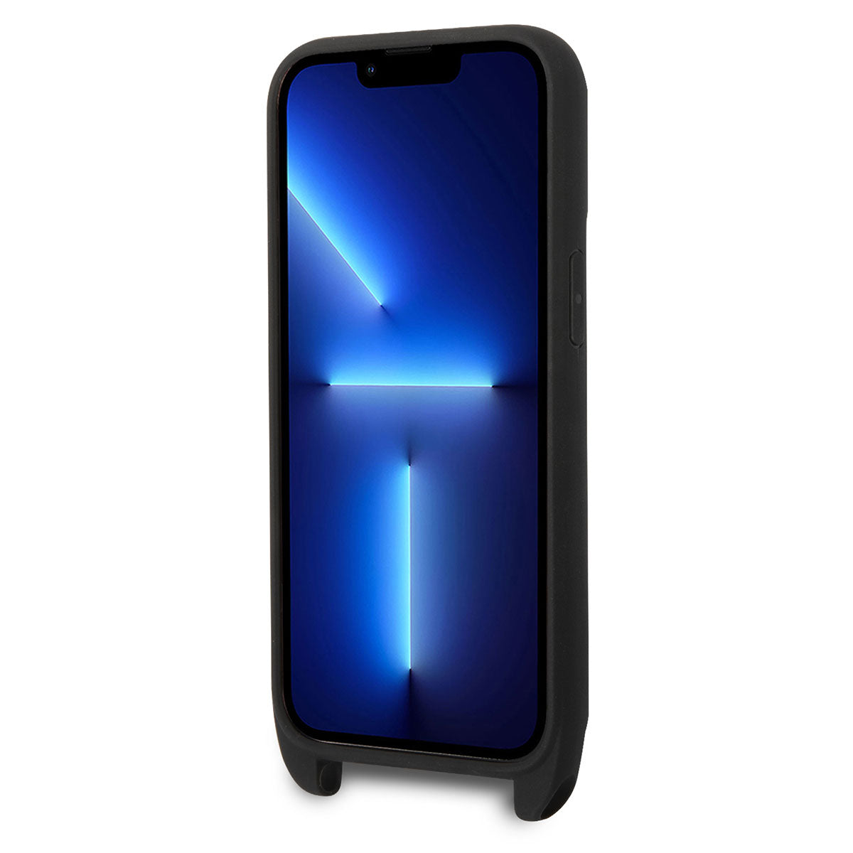 iPhone 14 Pro Max Kılıf Karl Lagerfeld Boyun Askılı Karl Dizayn Kılıf Siyah