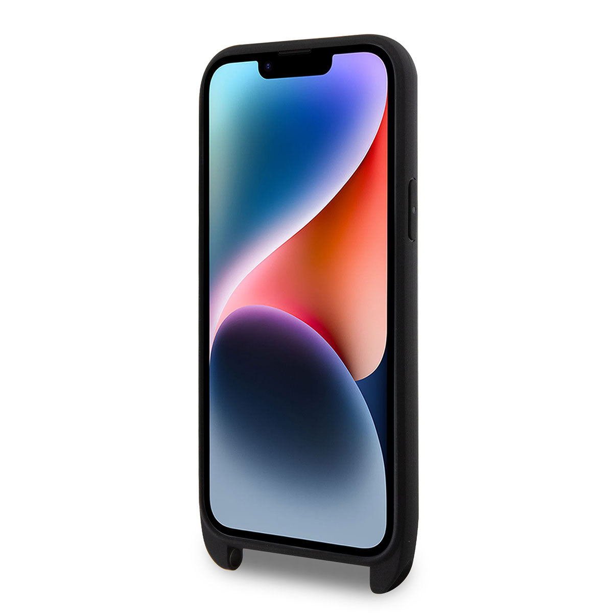iPhone 14 Pro Max Kılıf Karl Lagerfeld Boyun Askılı Kartlıklı Choupette Dizayn Kılıf Siyah