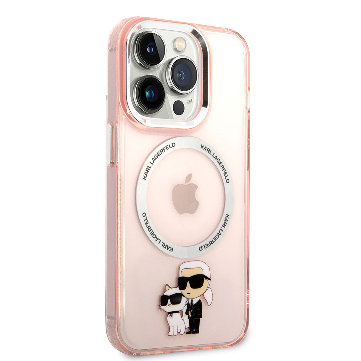 iPhone 14 Pro Max Kılıf Karl Lagerfeld Magsafe Şarj Özellikli K&C Dizayn Kılıf Pembe