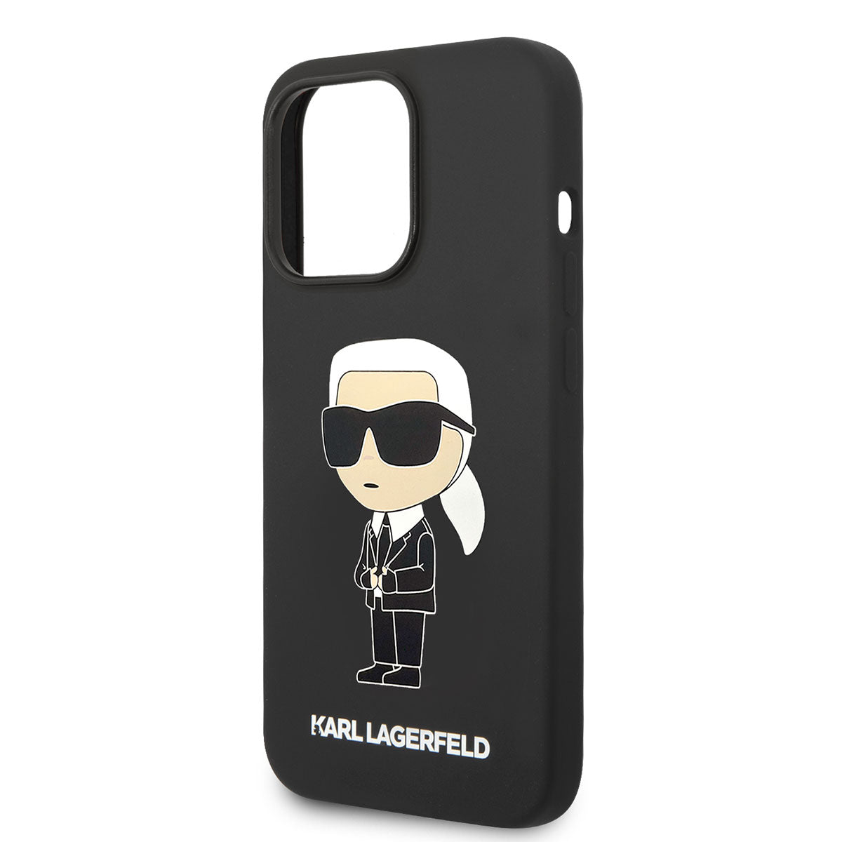 iPhone 14 Pro Max Kılıf Karl Lagerfeld Magsafe Şarj Özellikli Silikon Karl Dizayn Kılıf Siyah