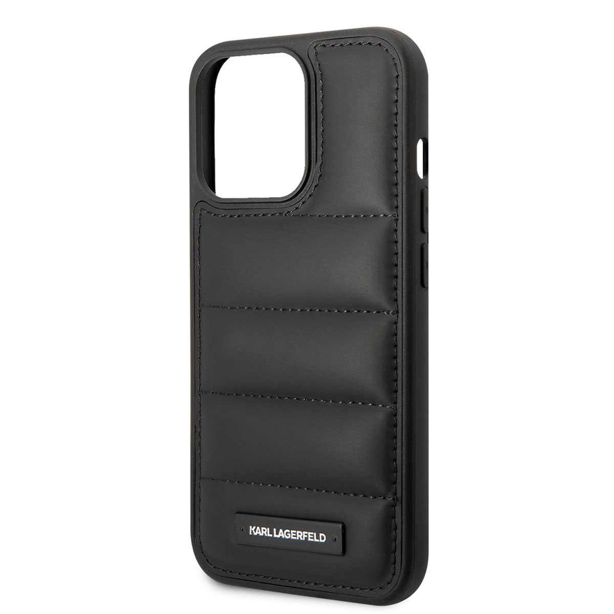 iPhone 14 Pro Max Kılıf Karl Lagerfeld Nylon Puffy Airbag Dizayn Kılıf Siyah