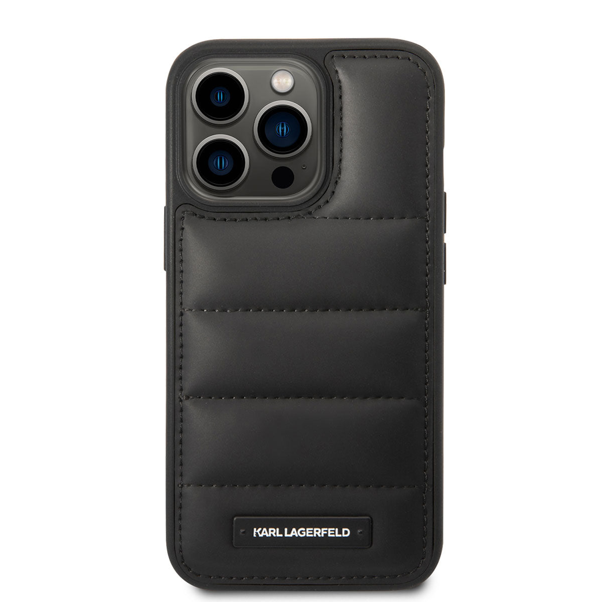 iPhone 14 Pro Max Kılıf Karl Lagerfeld Nylon Puffy Airbag Dizayn Kılıf Siyah