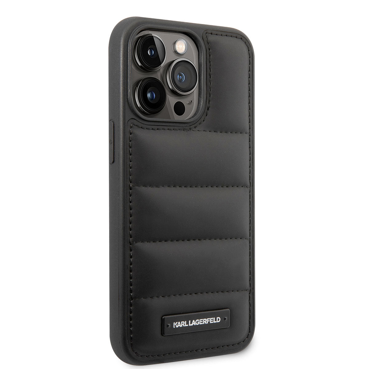 iPhone 14 Pro Max Kılıf Karl Lagerfeld Nylon Puffy Airbag Dizayn Kılıf Siyah