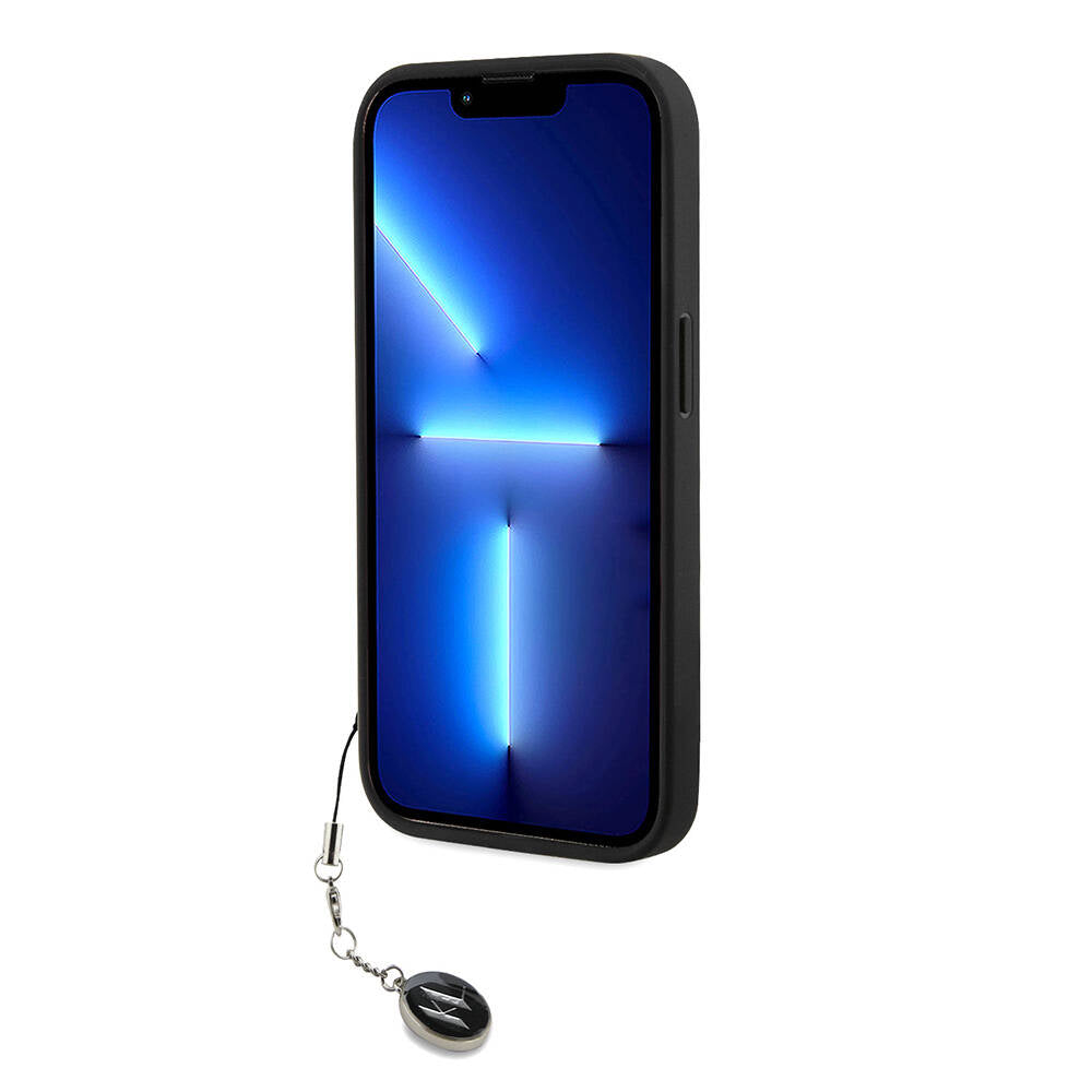 iPhone 14 Pro Max Kılıf Karl Lagerfeld Orjinal Lisanslı Anahtarlıklı Taşlı KL Yazılı Saffiano Rhinestones Kılıf Pembe