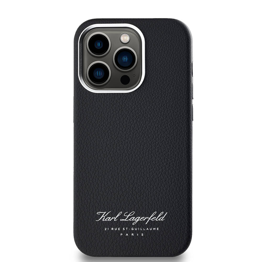 iPhone 14 Pro Max Kılıf Karl Lagerfeld Orjinal Lisanslı KL Yazılı Hotel Kılıf Siyah