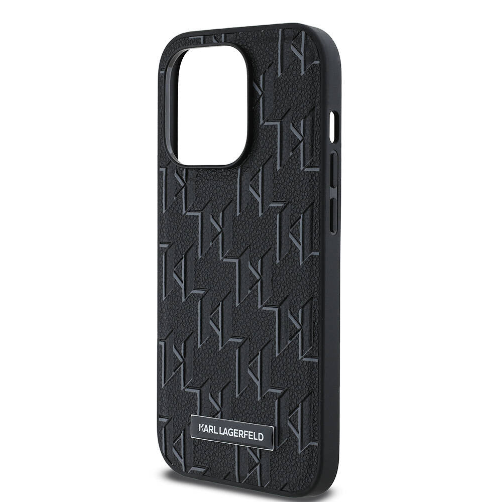 iPhone 14 Pro Max Kılıf Karl Lagerfeld Orjinal Lisanslı Magsafe Şarj Özellikli KL Yazılı Hot Stamp Kılıf Krem