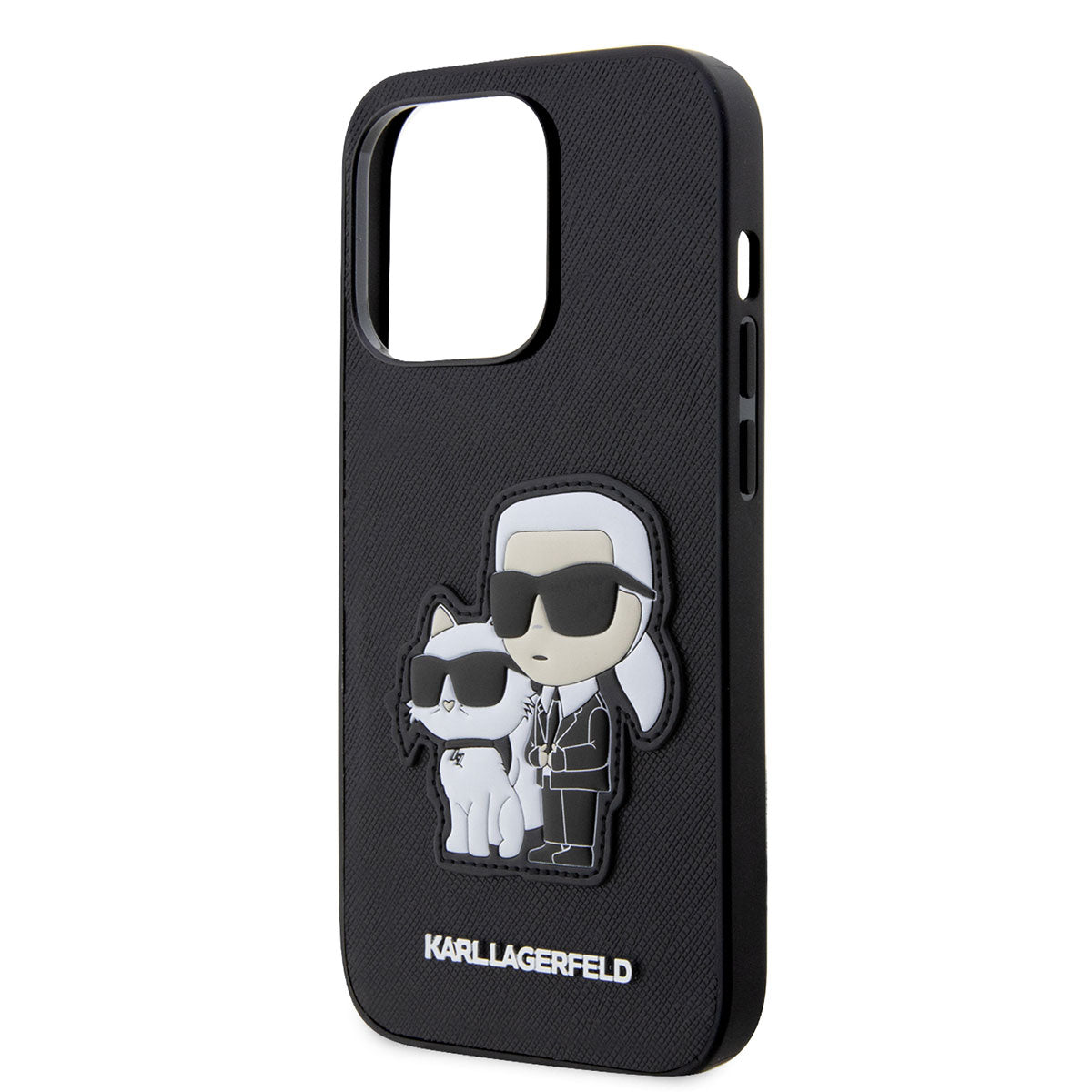 iPhone 14 Pro Max Kılıf Karl Lagerfeld Saffiano Deri K&C Dizayn Kılıf Siyah