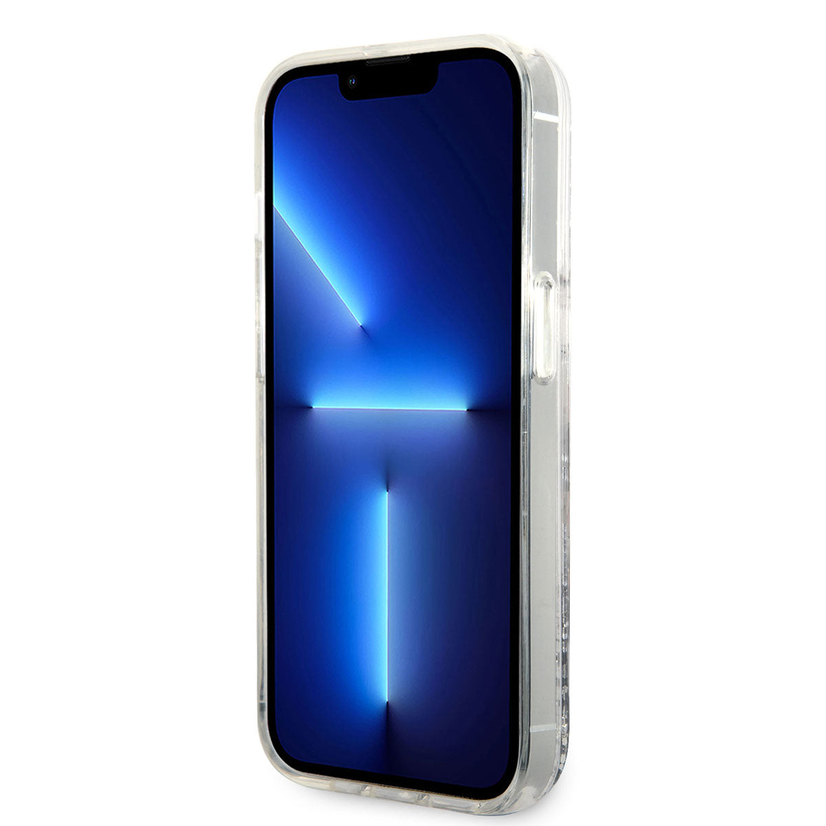 iPhone 14 Pro Max Kılıf Karl Lagerfeld Sıvılı Simli Choupette Head Dizayn Kılıf Gümüş