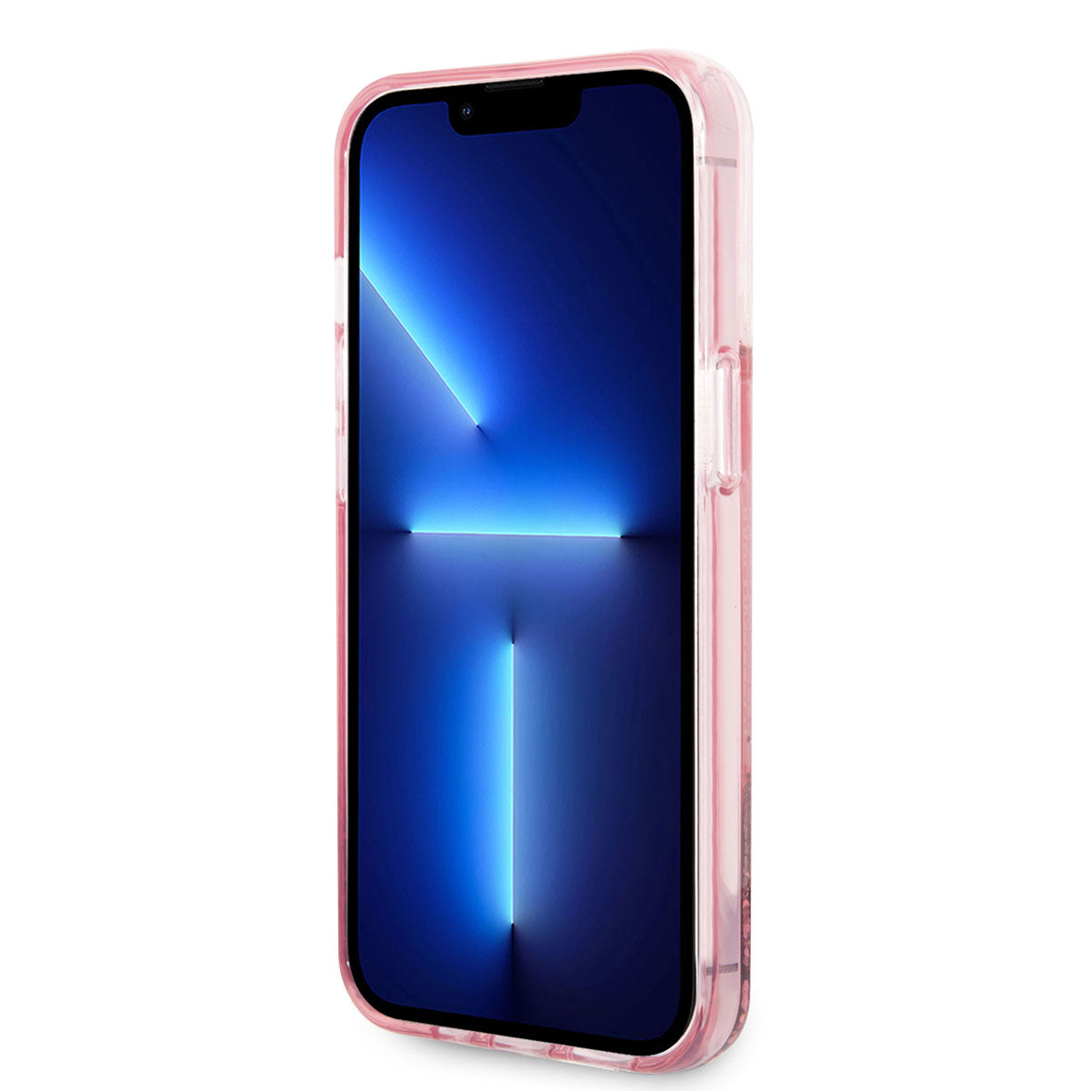 iPhone 14 Pro Max Kılıf Karl Lagerfeld Sıvılı Simli Dizayn Kılıf Pembe