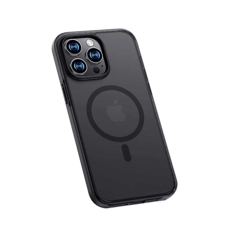 iPhone 14 Pro Max Kılıf Kenarları Silikon Airbagli Mat Arka Yüzey Benks Icesand Kılıf Siyah